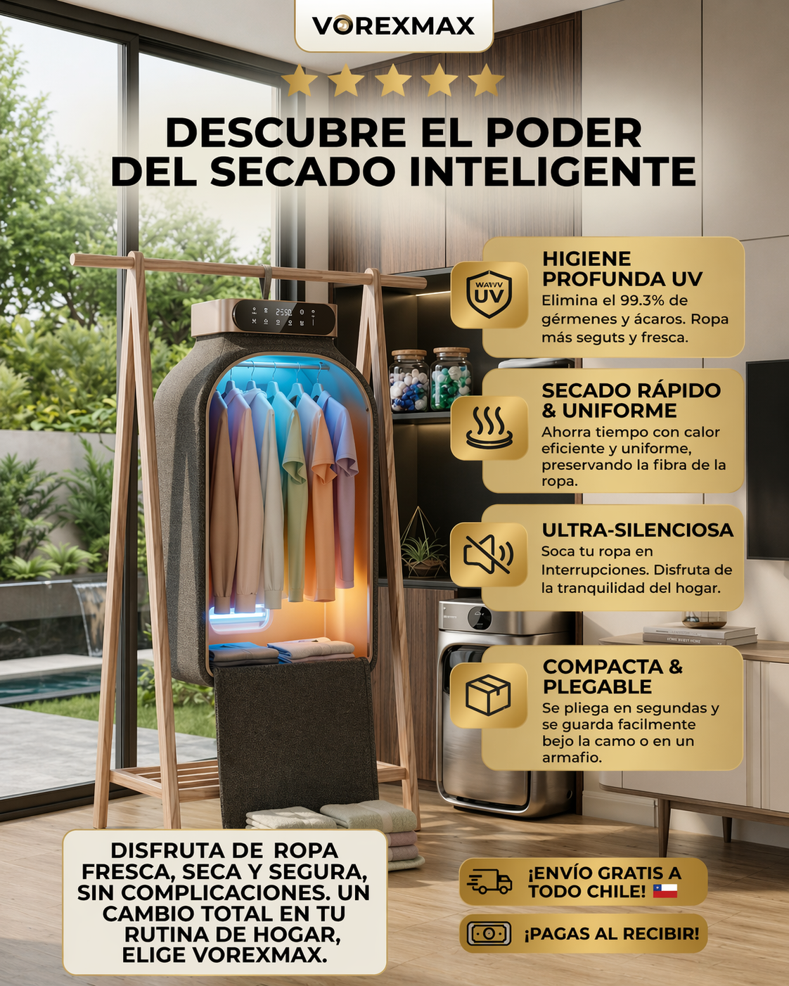 Tu ropa seca y sin humedad aunque afuera llueva