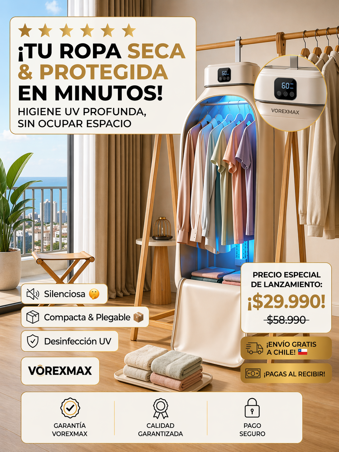Tu ropa seca y sin humedad aunque afuera llueva